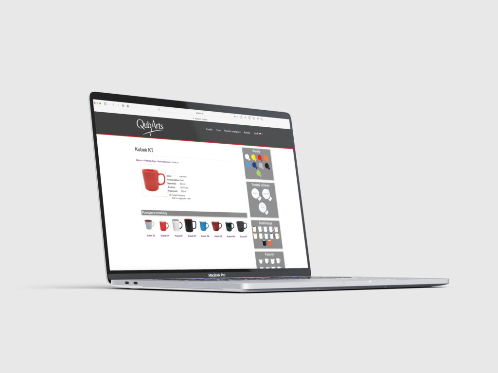 Qubarts – projekt strony desktop UX