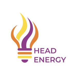 projekt logo dla firmy energetycznej Head Energy identyfikacja wizualna marki energetycznej